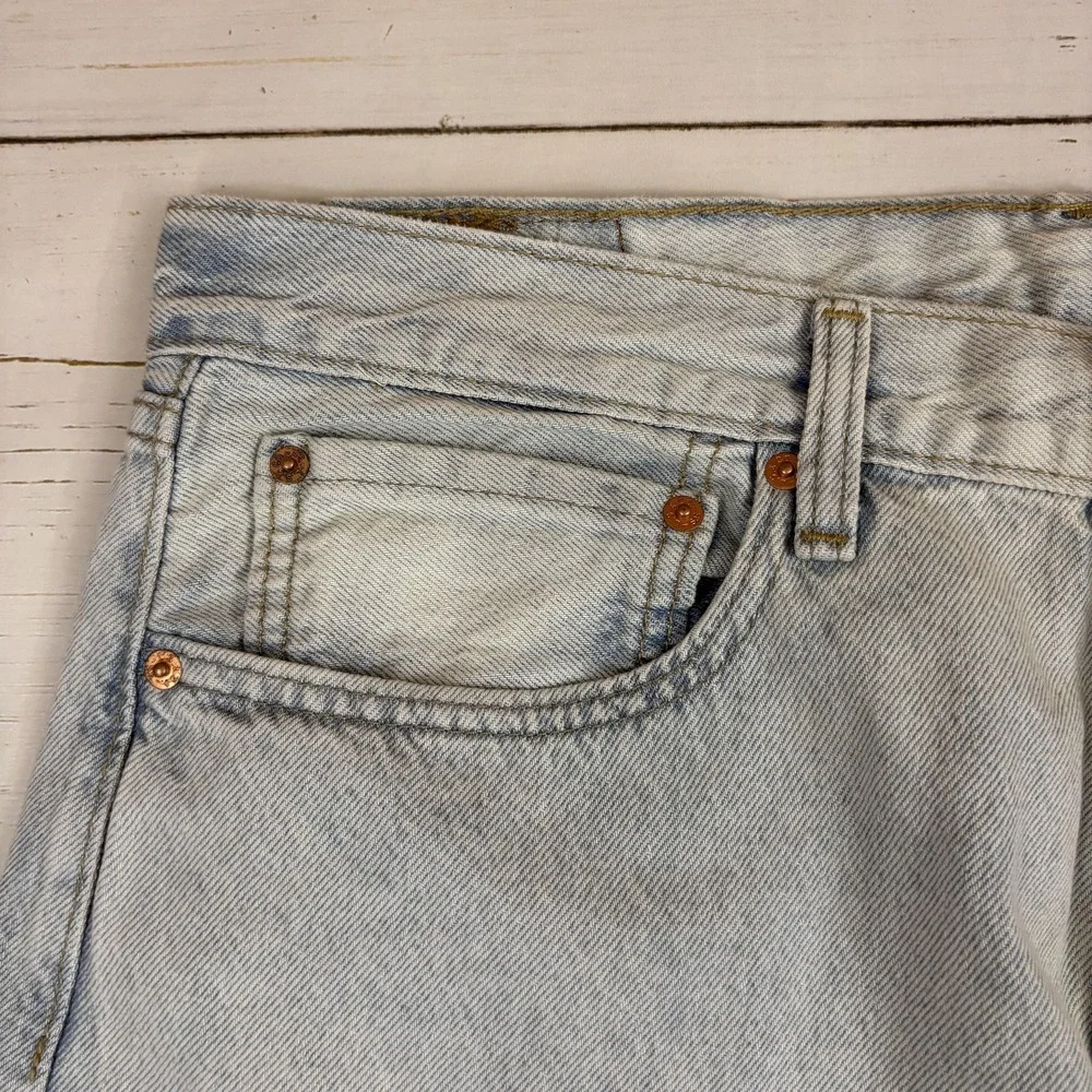 Levi's 555 '96 Relaxed Straight Jeans Mens 36x32 Light Blue Denim Zip Fly